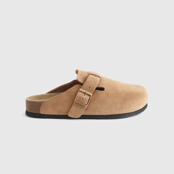 Quince Shoes - Quince Womens Water Repellent Suede Clog Mule Slip On Shoes Pecan Tan Size 8 New